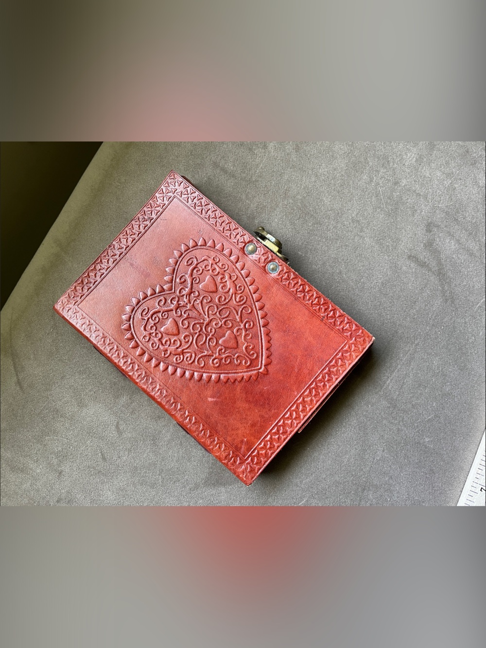 Red Embossed Heart Lock Journal/Sketch Notebook